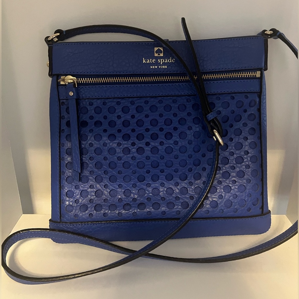 Kate Spade Royal Blue Textured Crossbody Bag